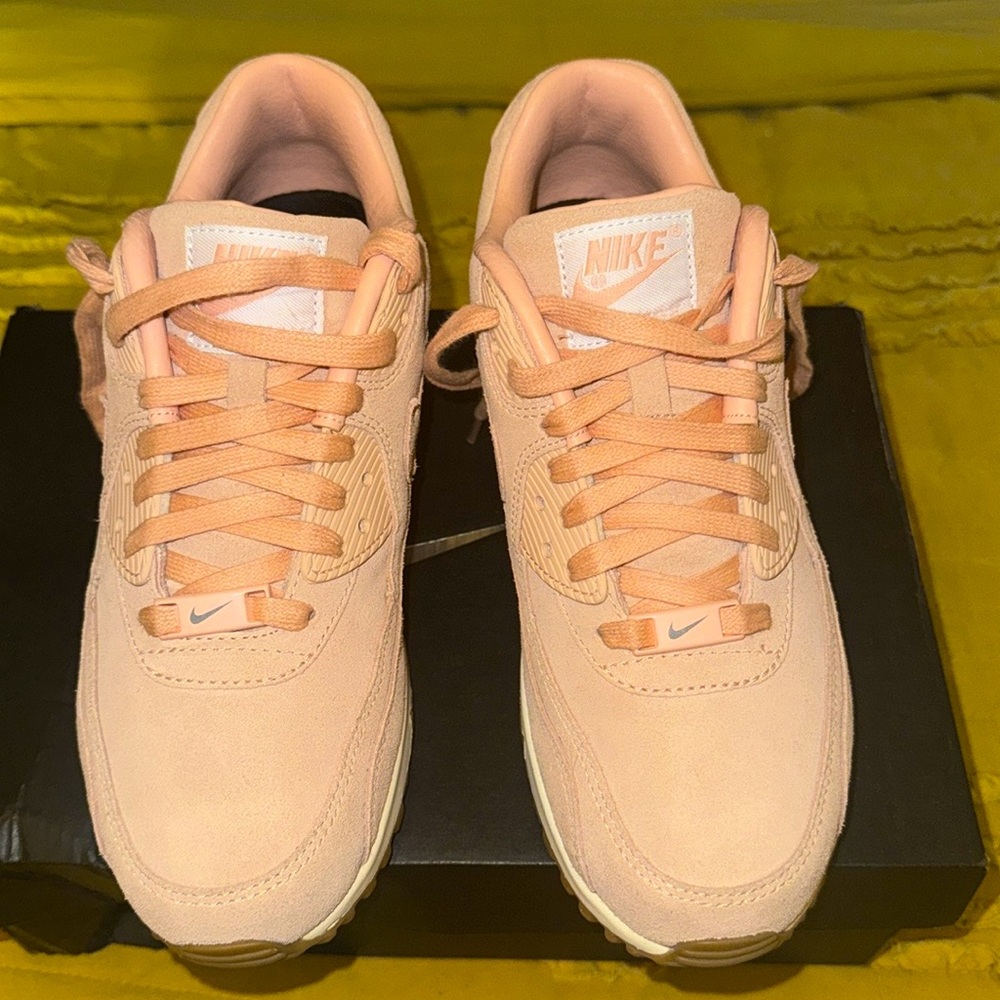 Peach suede Nike Air Max. Size 8